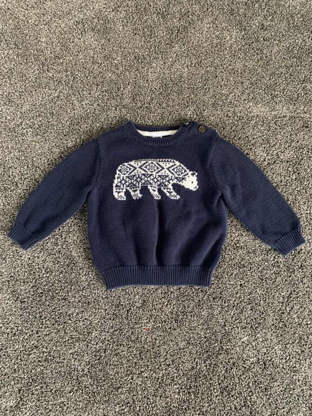 Janie and Jack Navy and White Knit Baby Sweater